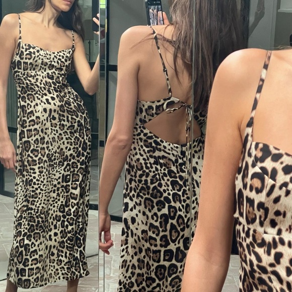Zara Animal Print Midi Dress - Picture 4 of 4